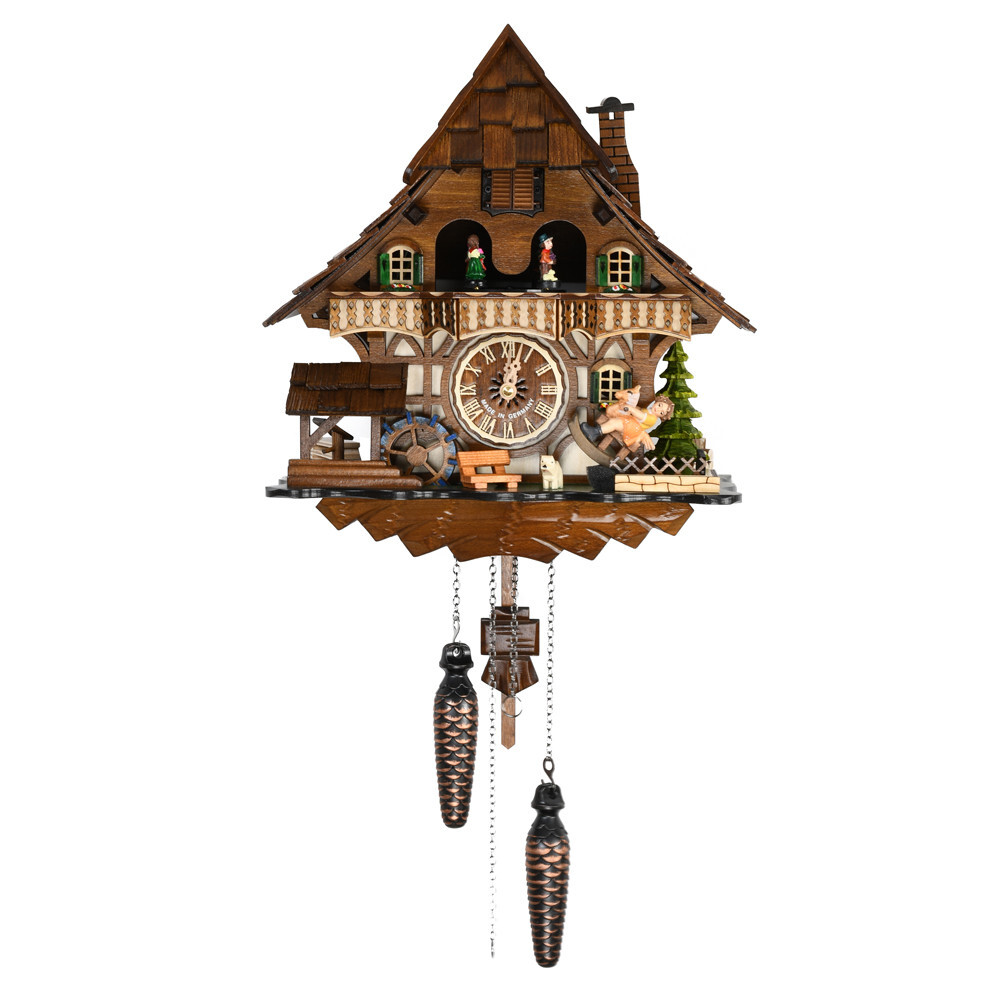 black forest cuckoo clock with dancing couple