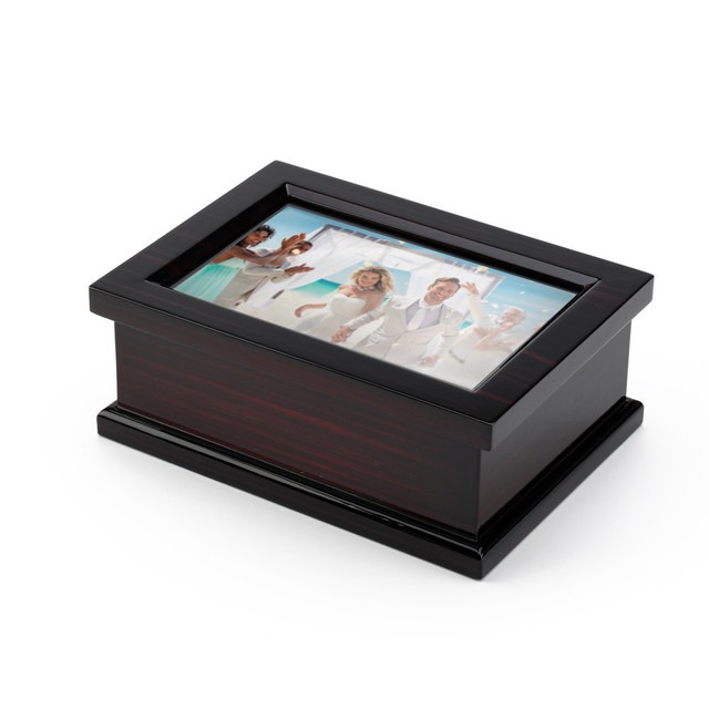 picture music jewelry box with wedding photo